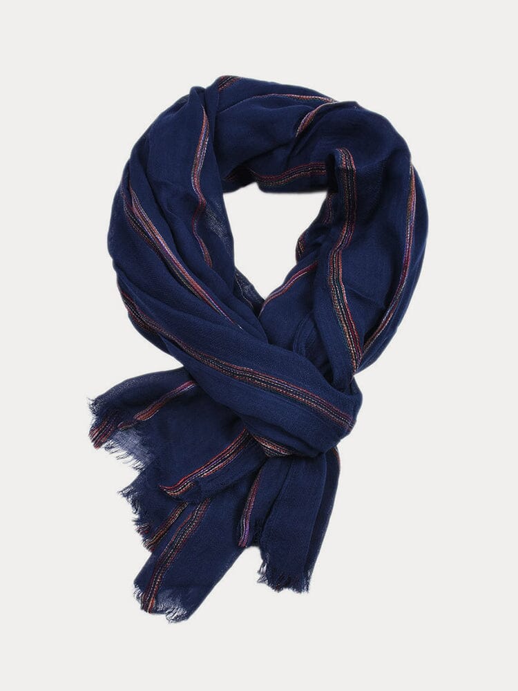 Soft Stripe Tassel Scarf