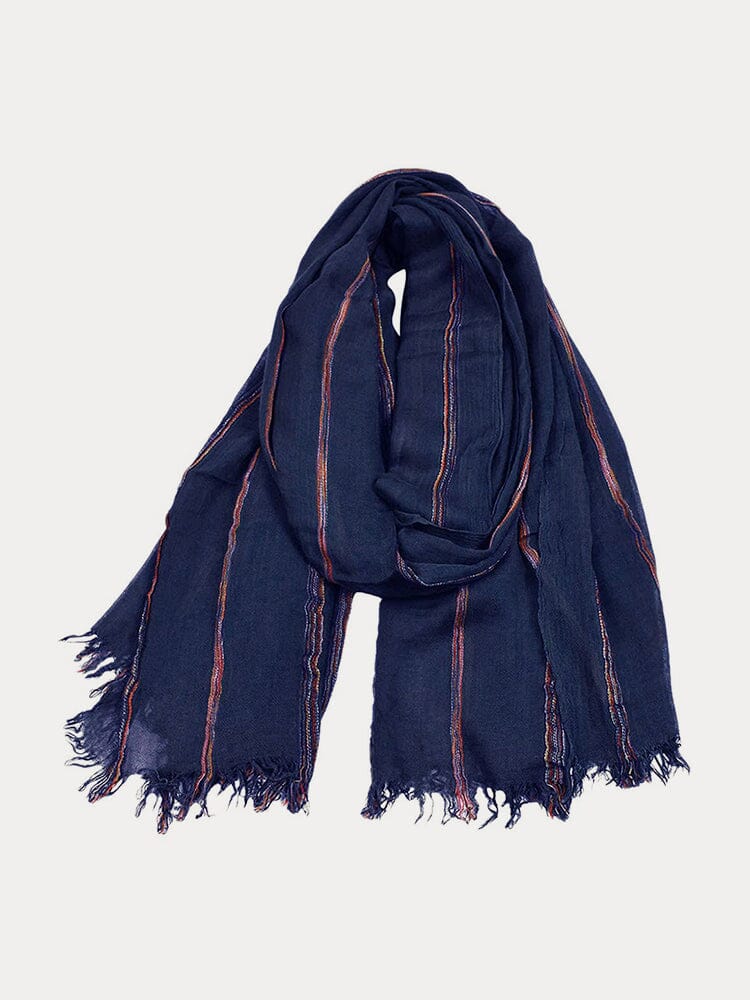 Soft Stripe Tassel Scarf