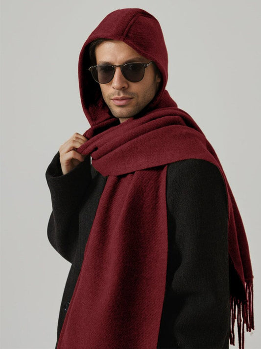 Warm Reversible Hooded Poncho Scarf