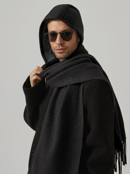 Warm Reversible Hooded Poncho Scarf