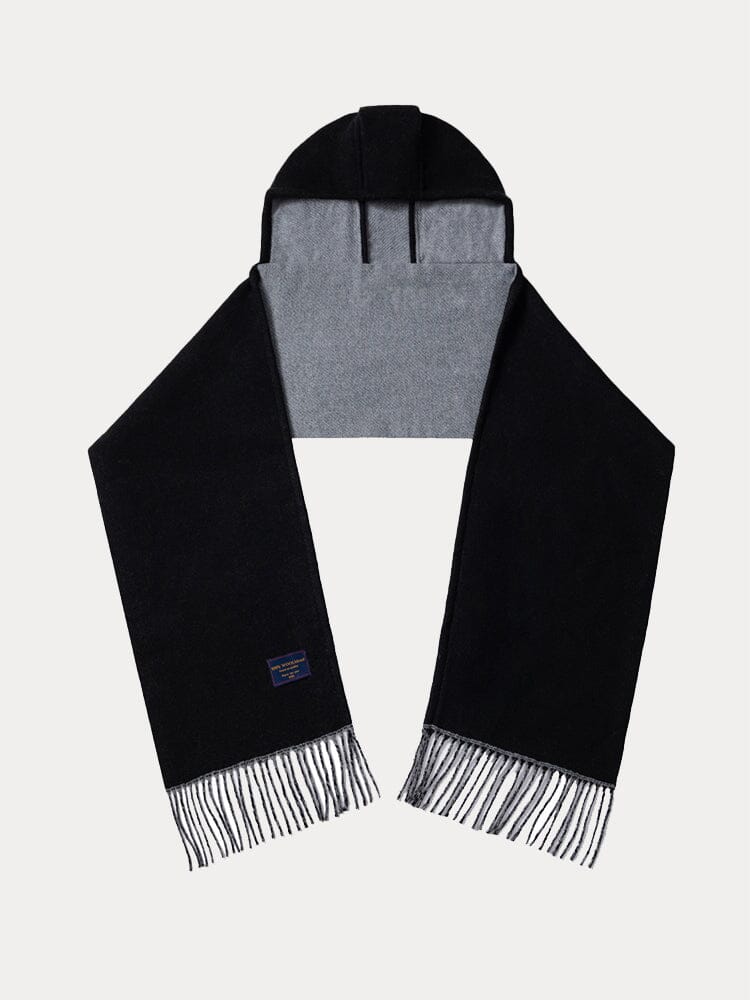 Warm Reversible Hooded Poncho Scarf
