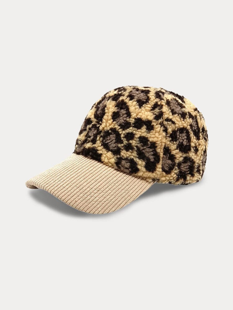 Leopard Polar Fleece Baseball Cap