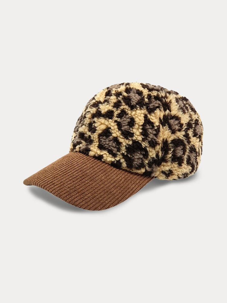 Leopard Polar Fleece Baseball Cap