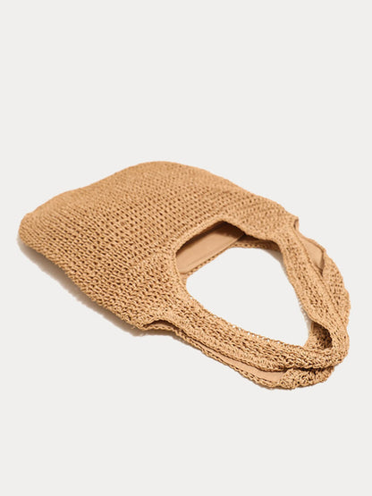 Minimalist Beach Large Woven Straw Shoulder Bag