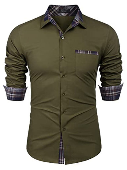 Cotton Plaid Collar Button Down Shirt (Us Only)