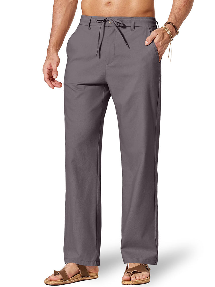 Comfort Lightweight Cotton Linen Drawstring Pants (US Only)