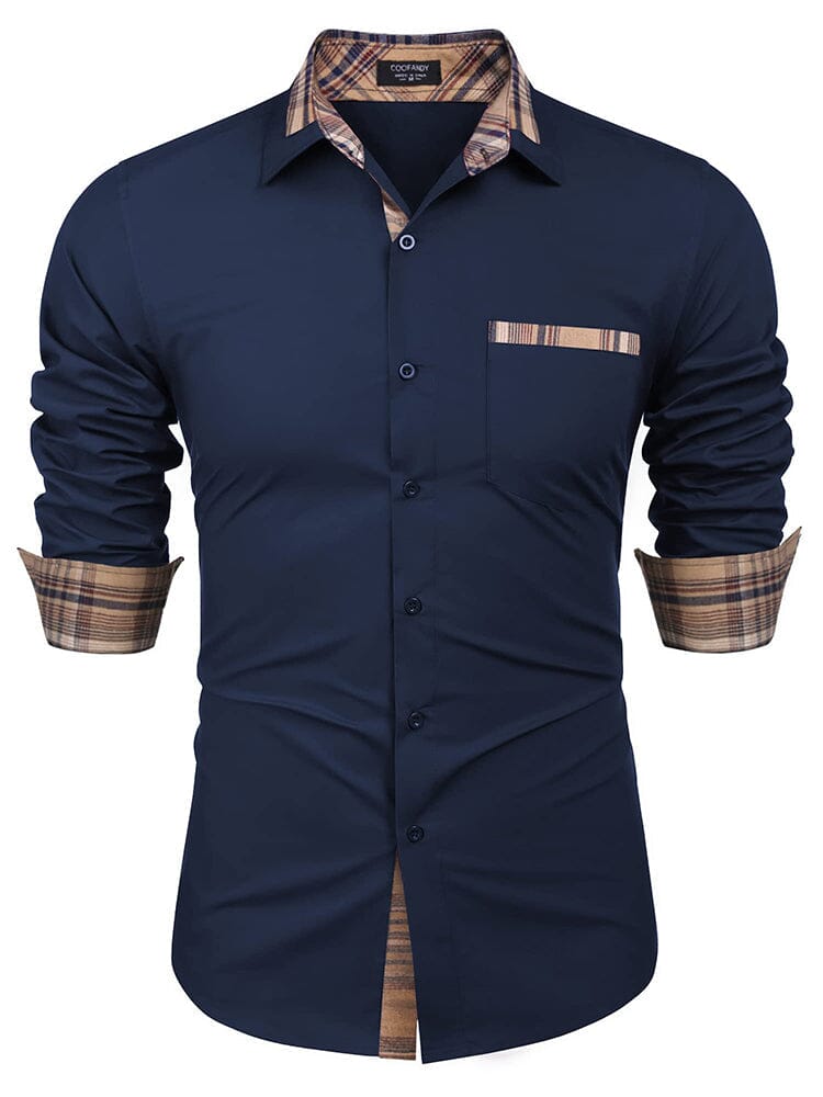 Cotton Plaid Collar Button Down Shirt (Us Only)