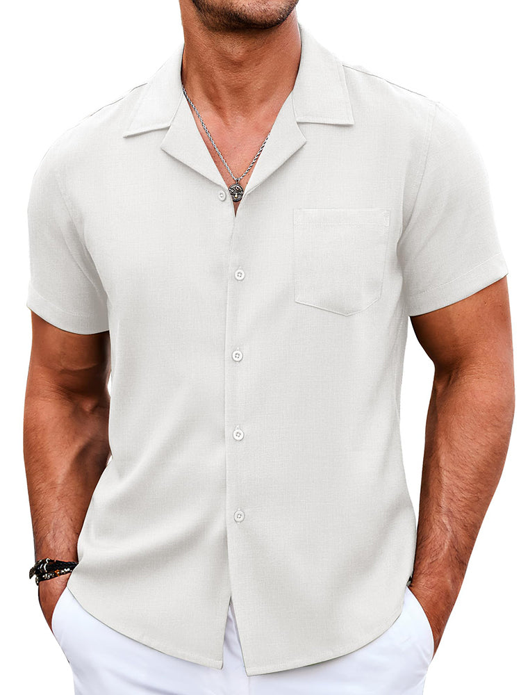 Casual Classic Short Sleeve Shirt with Pocket (US Only)