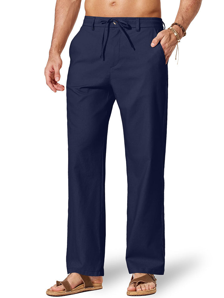Comfort Lightweight Cotton Linen Drawstring Pants (US Only)