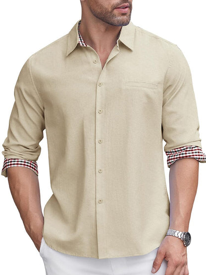 Classic Casual Plaid Splicing Shirt (US Only)