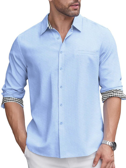 Classic Casual Plaid Splicing Shirt (US Only)