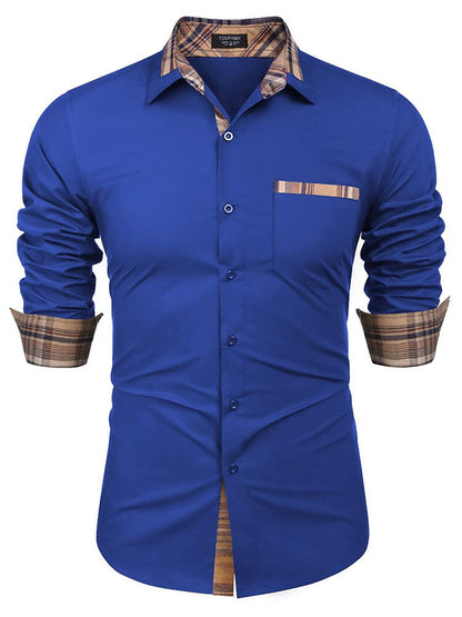 Cotton Plaid Collar Button Down Shirt (Us Only)
