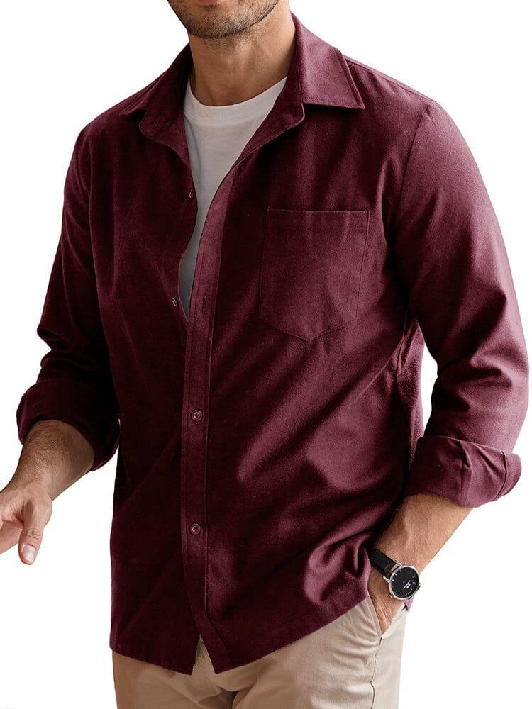 Long Sleeve Button Down Flannel Shirt (US Only)